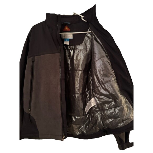 Columbia Omni Heat Shield Jacket Mens Medium Gray Hooded Full Zip Thermal - Picture 9 of 11